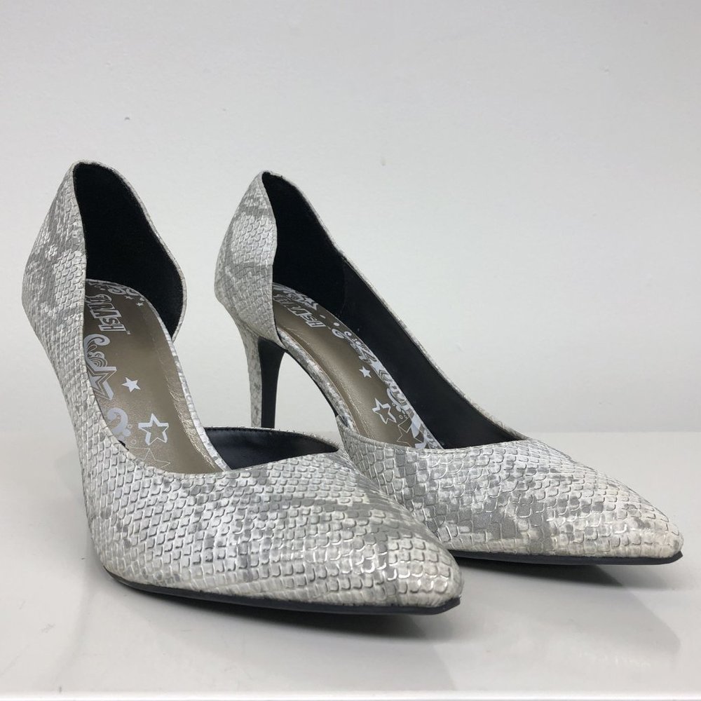 Brash White Snakeskin Stiletto Heels